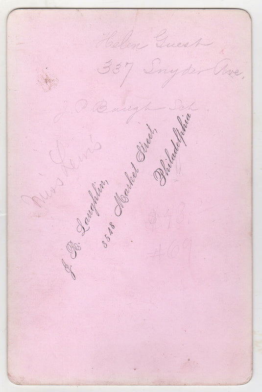 Little Girl and Porcelain Doll Hidden Mother Antique Cabinet Card Photo