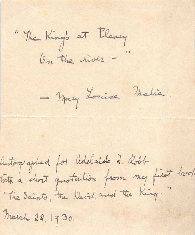 Mary Louise Mabie American Novelist Antique Autograph Signed Book Letter 1930
