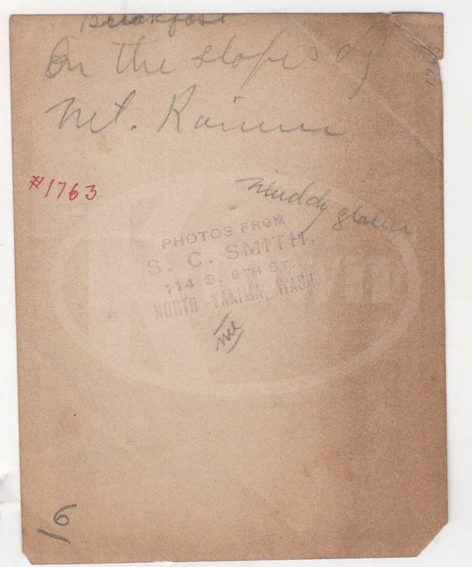 Mount Rainier Glacier Victorian Mountainside Camping Antique Photo