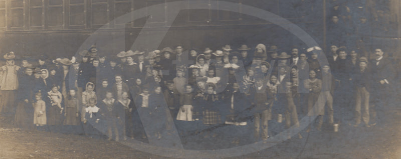 Orphan Train Adoption Kids Dressed Up Antique Group Photo on Board