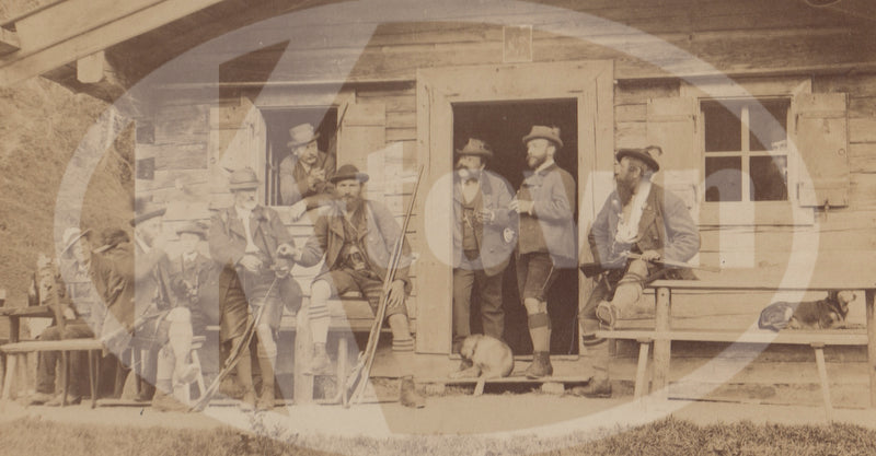 Duke of Bavaria German Royalty Hunting Cabin Antique Photo on Board