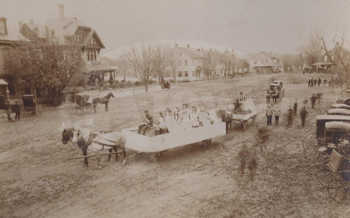 Mount Zion Pennsylvania Centennial Parade Large Street Scene Antique Photo on Board