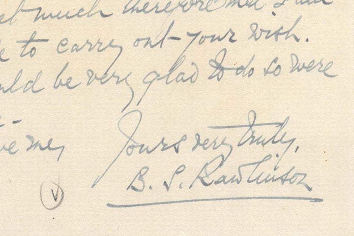 Bernard Rawlinson Catholic Military Chaplain Autograph Signed Bermondsey Letter 1933