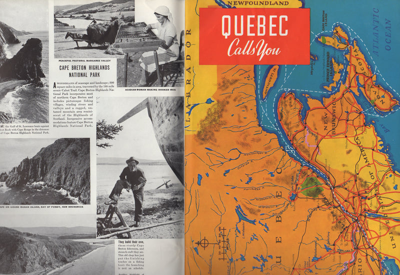 Canada Calls You Antique 1930s Graphic Illustrated Tourism Travel Advertising Book