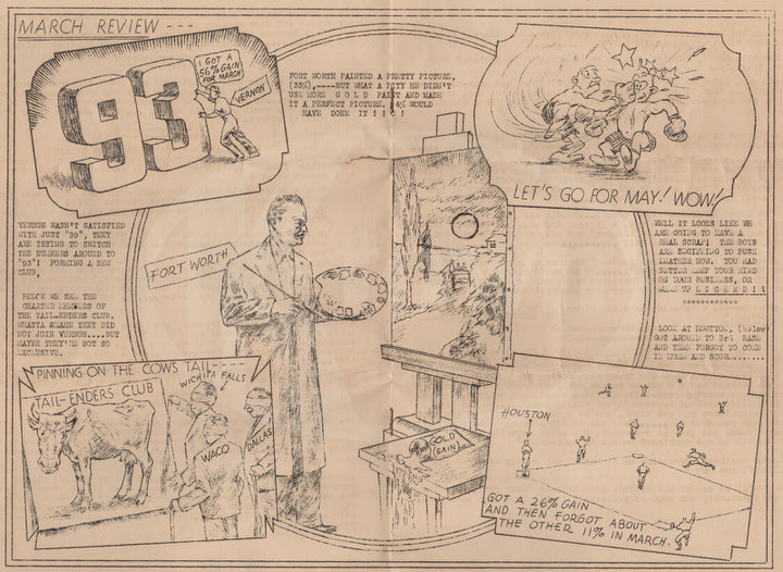 Ed Sproles Fort Worth TX Cattle Ranch Beef Salesmen Baseball Newsletter 1936