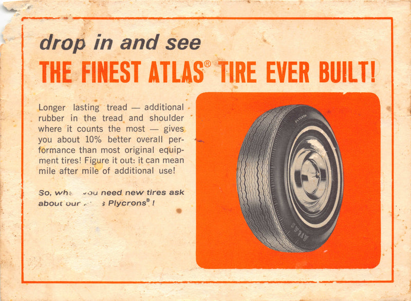 Esso Tiger Gift of the Month Atlas Tires Vintage Graphic Advertising Flyer