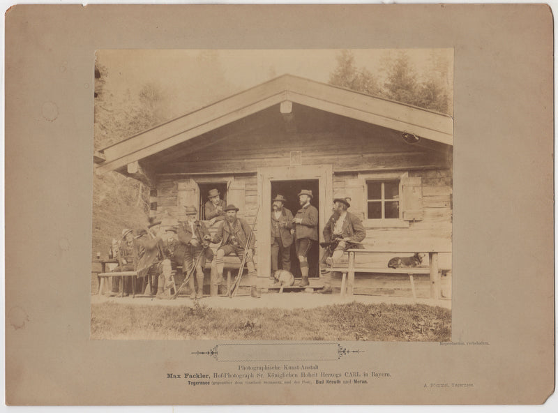 Duke of Bavaria German Royalty Hunting Cabin Antique Photo on Board