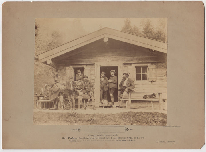 Duke of Bavaria German Royalty Hunting Cabin Antique Photo on Board