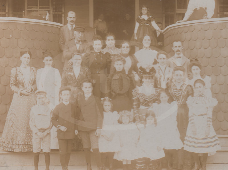 Atlantic City NJ Beach Home Edwardian Family Antique Photo on Board 1899