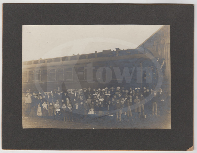 Orphan Train Adoption Kids Dressed Up Antique Group Photo on Board