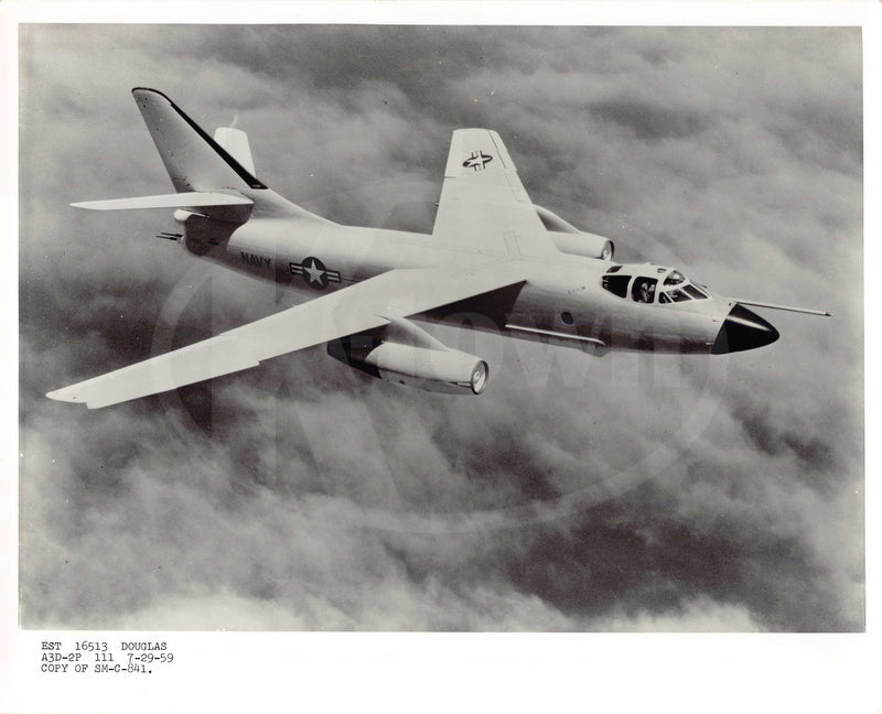 Douglas A-3 Skywarrior Strategic Bomber Plane Vintage Military File Photo