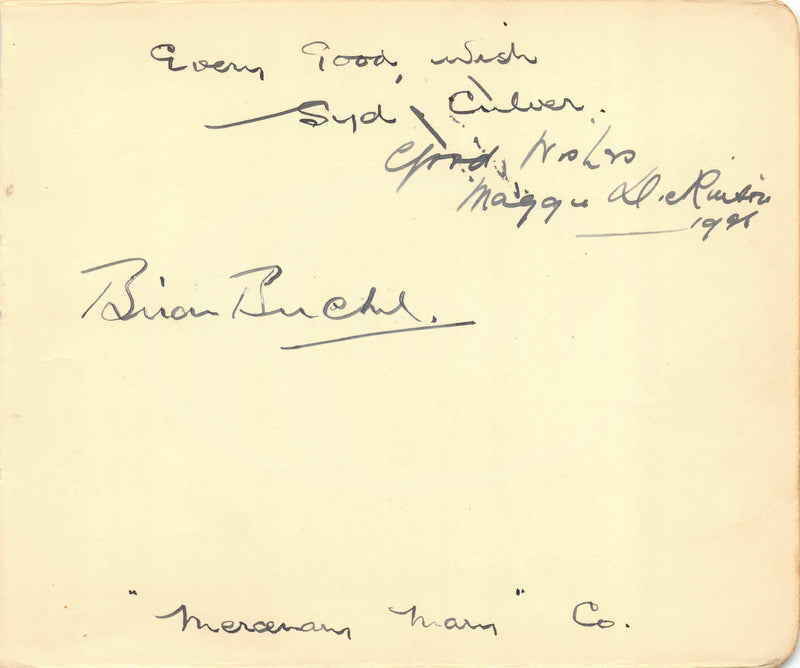 Syd Culver London Stage Manager & 3 other 1930s Theatre Autographs