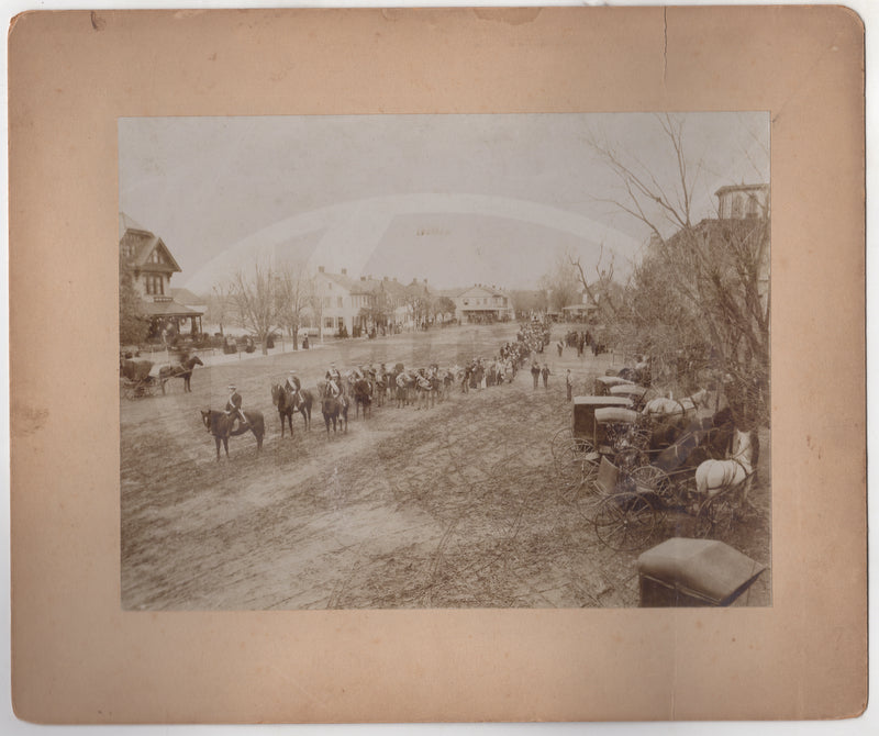 Mount Zion PA Centennial Parade Band Large Street Scene Antique Photo on Board