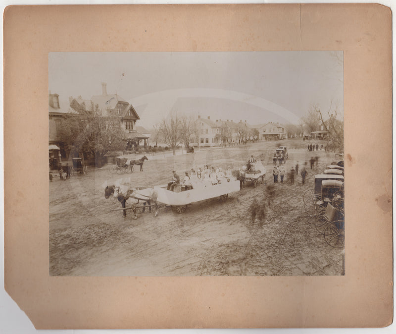Mount Zion Pennsylvania Centennial Parade Large Street Scene Antique Photo on Board