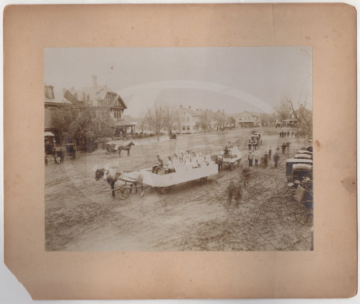 Mount Zion Pennsylvania Centennial Parade Large Street Scene Antique Photo on Board