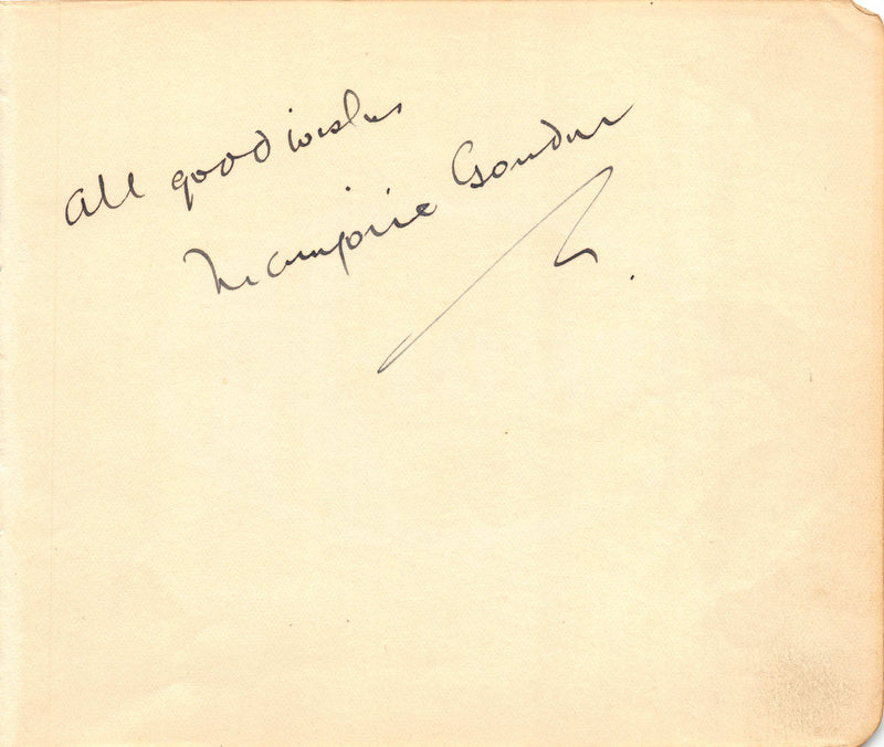 Marjorie Gordon British Theatre Actress Original 1930s Autograph Signature
