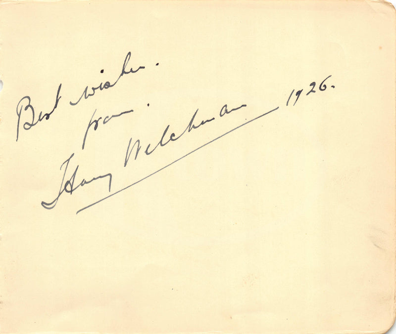 Harry Welchman British Theatre and Movie Actor Autograph Signature 1926