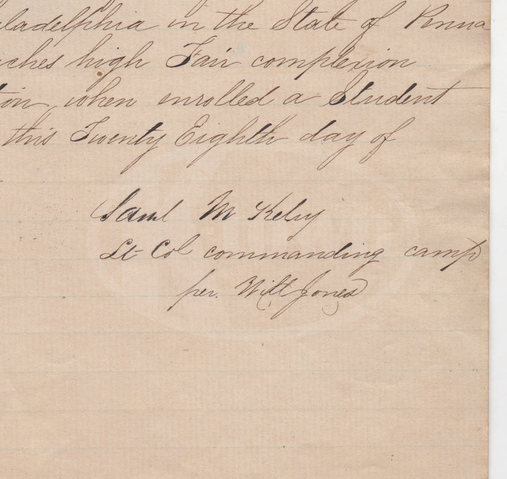 Civil War Drummer Boy 88th Pennsylvania Infantry Medical Discharge Letter 1863