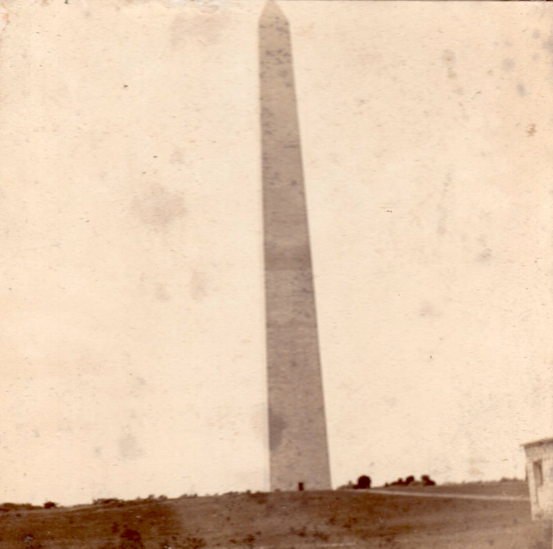 George Washington Monument DC Antique Amature Snapshot Photo on Board