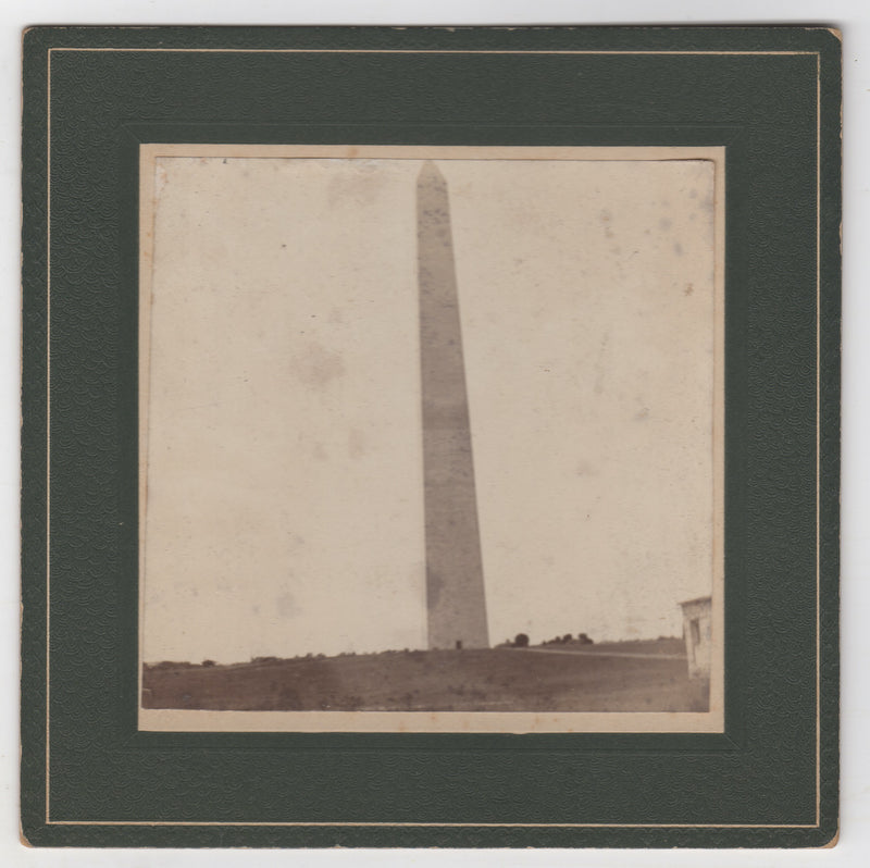 George Washington Monument DC Antique Amature Snapshot Photo on Board