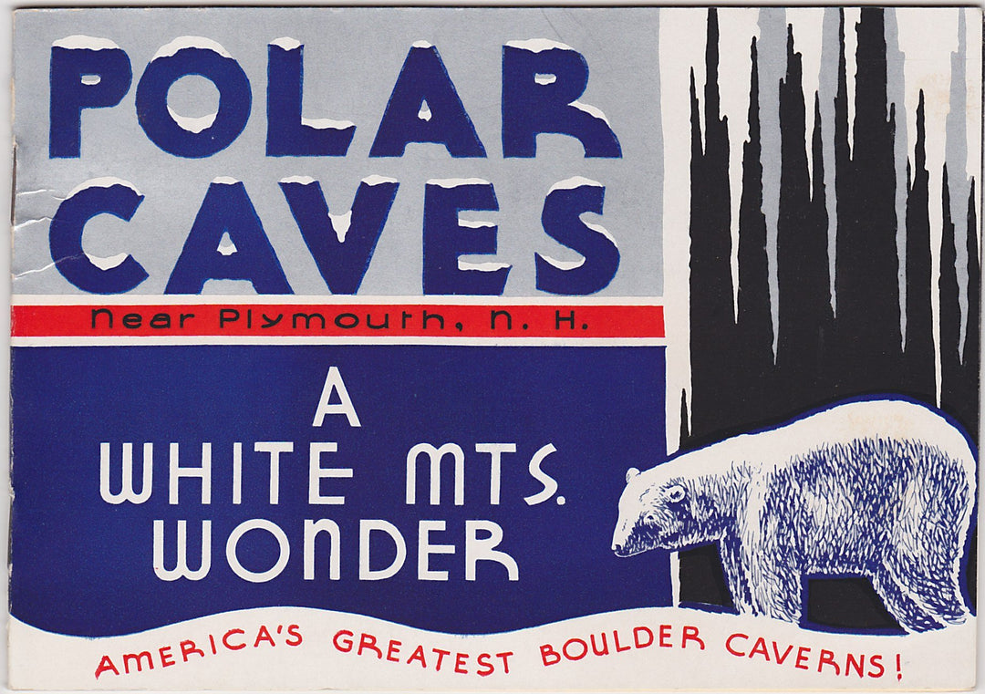 Polar Caves White Mountains Plymouth NH Vintage Graphic Advertising Booklet