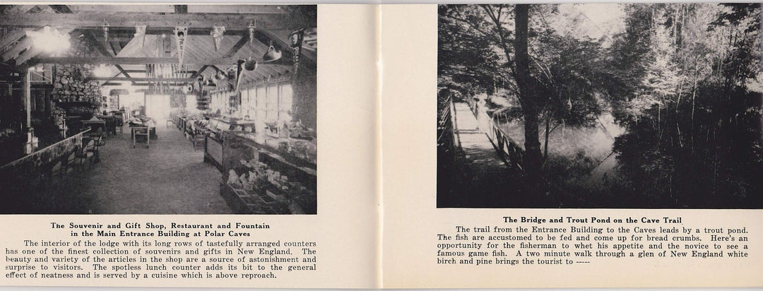 Polar Caves White Mountains Plymouth NH Vintage Graphic Advertising Booklet
