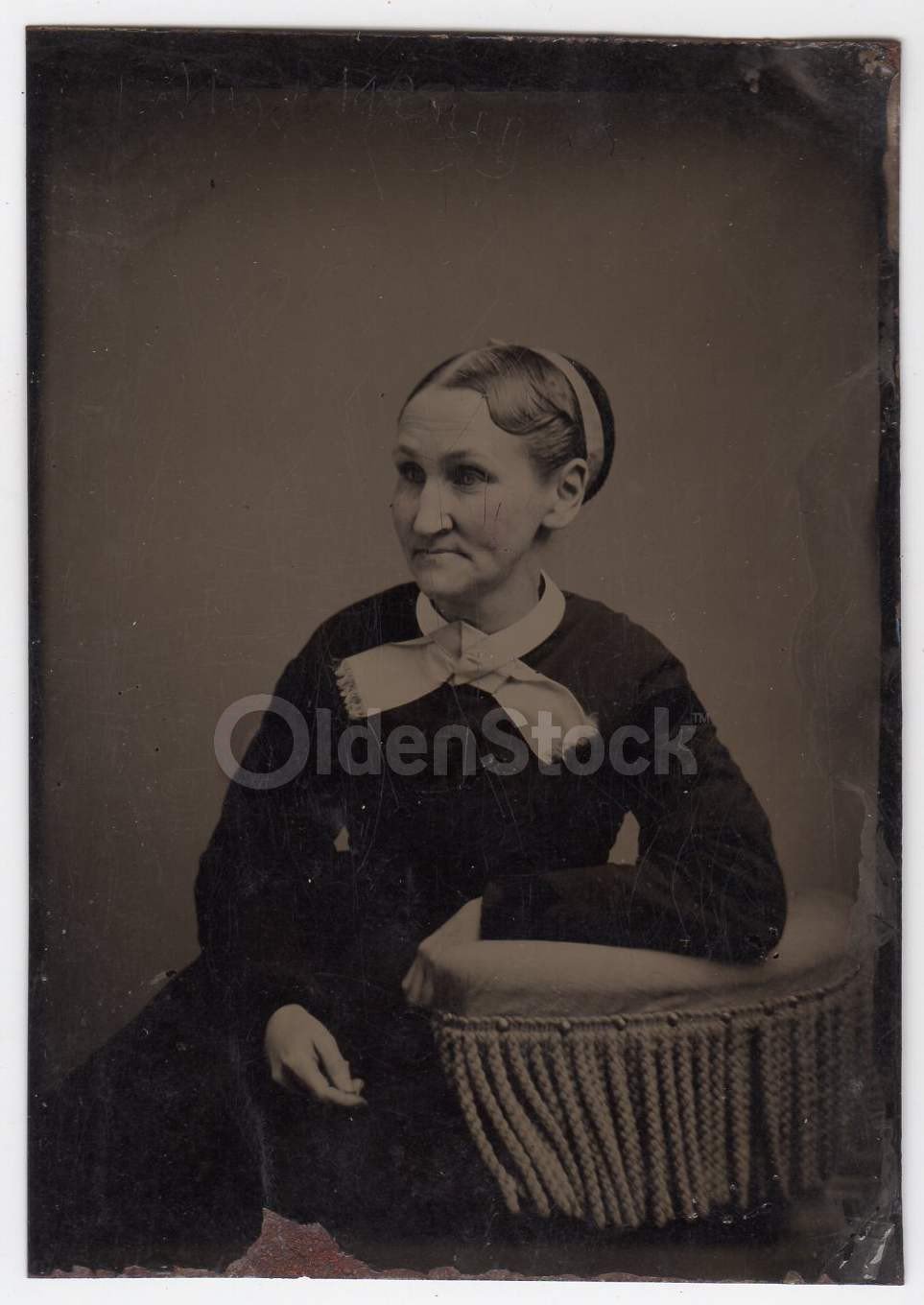 Quaker Woman Apple Face Grandmother Antique Tintype Photograph