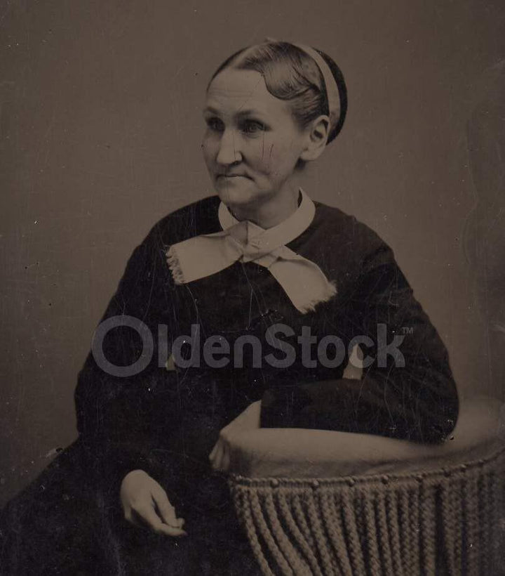 Quaker Woman Apple Face Grandmother Antique Tintype Photograph