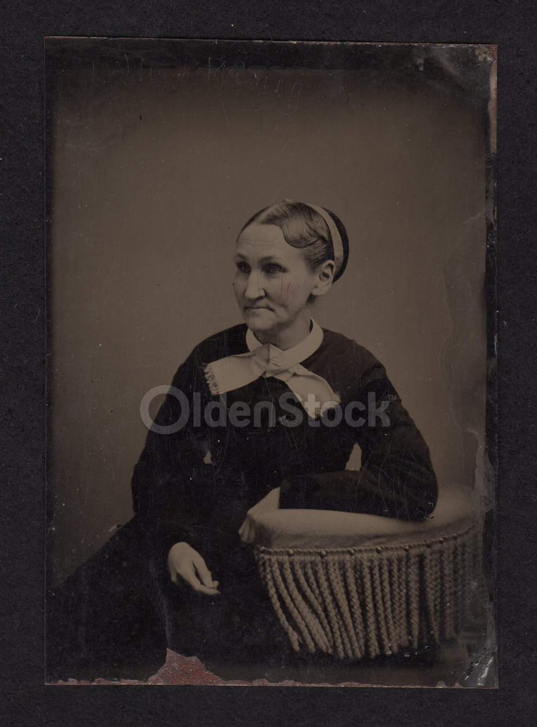 Quaker Woman Apple Face Grandmother Antique Tintype Photograph
