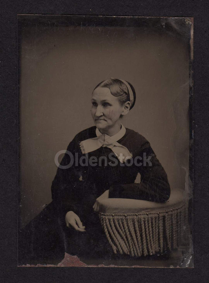 Quaker Woman Apple Face Grandmother Antique Tintype Photograph