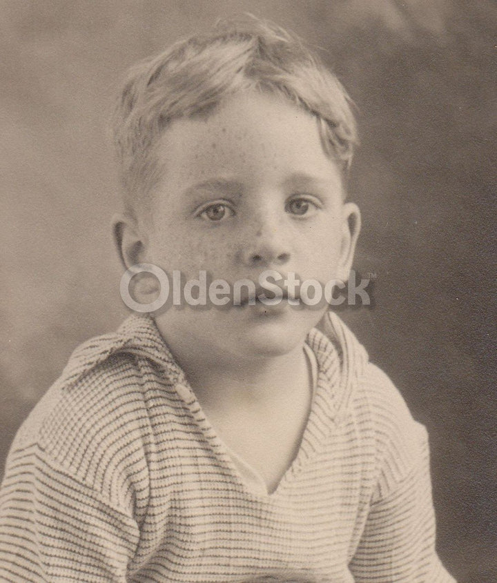 Redhead Twin Boys in Cute Polo Shirts Vintage Snapshot Photographs
