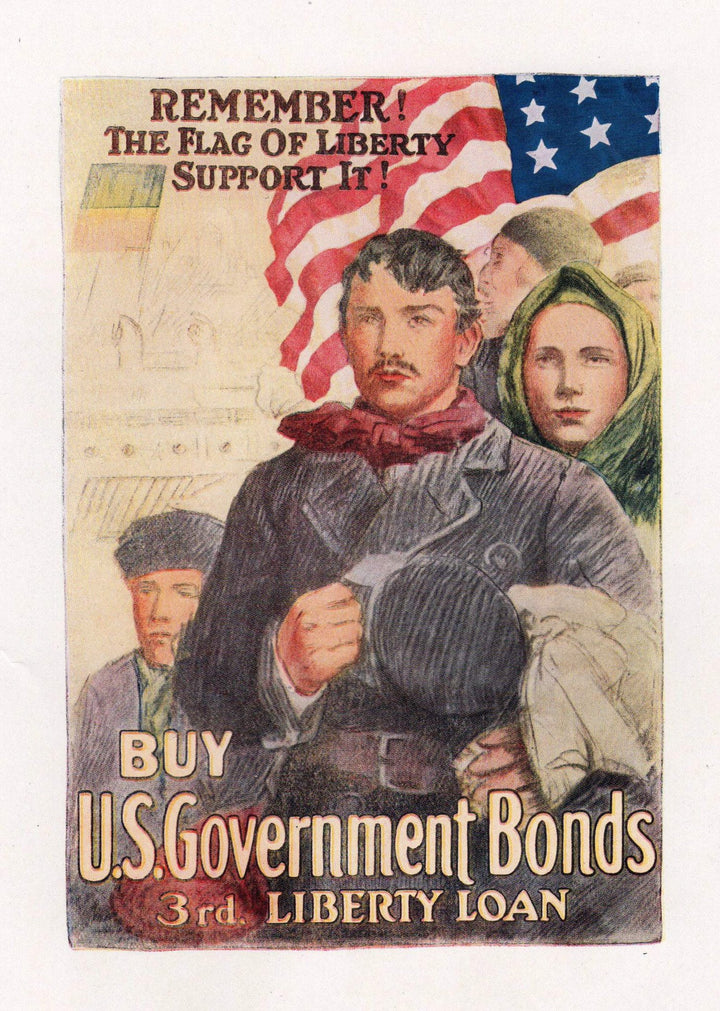 Remember the Flag of Liberty Vintage WWI Liberty Victory Loan Patriotic Poster Print