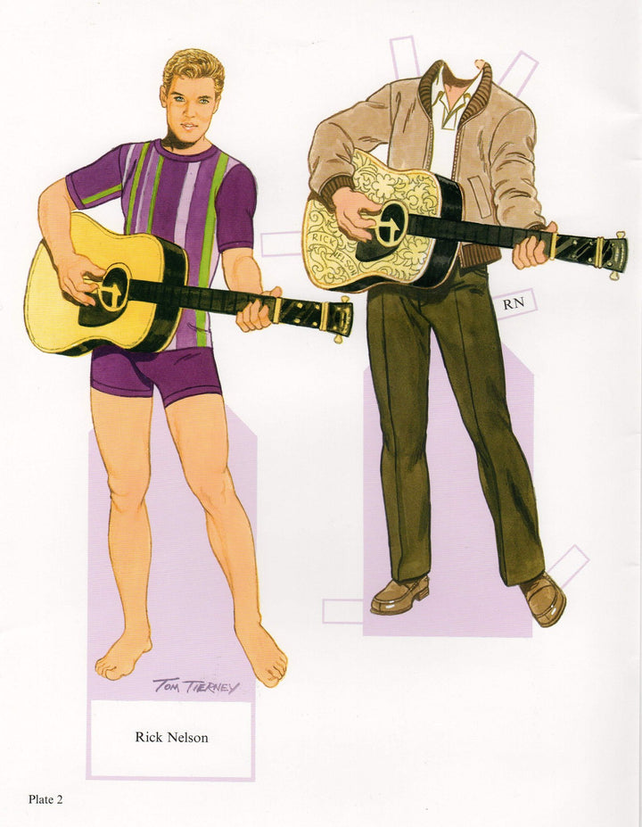 Rich Nelson Rock Music Legend Illustrated Paper Doll Cut-Out Print