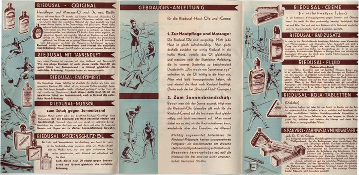 Riedusal Sports Medicine Ointment Vintage German Graphic Advertising Flyer