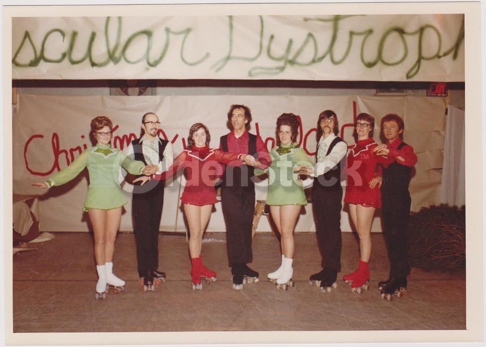 Roller Rink Skate Dancing Competition Costumes Vintage 70s Fashion Snapshot Photo