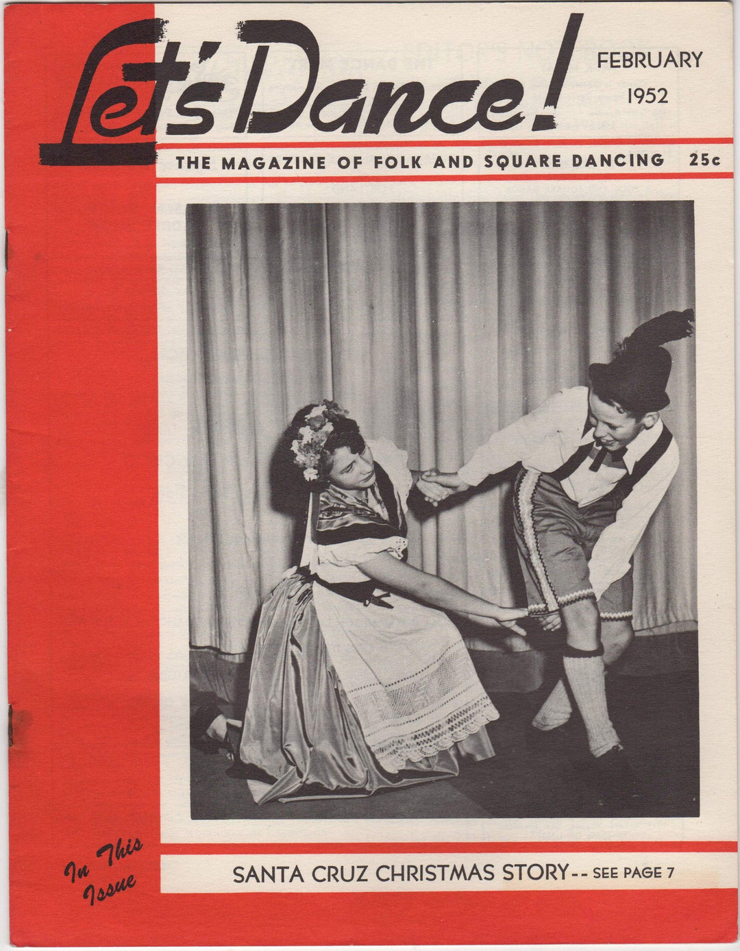 Santa Cruz Christmas California Vintage Let's Dance Folk & Square Dancing Magazine 1952