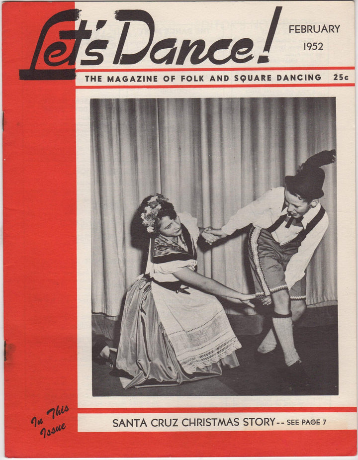 Santa Cruz Christmas California Vintage Let's Dance Folk & Square Dancing Magazine 1952