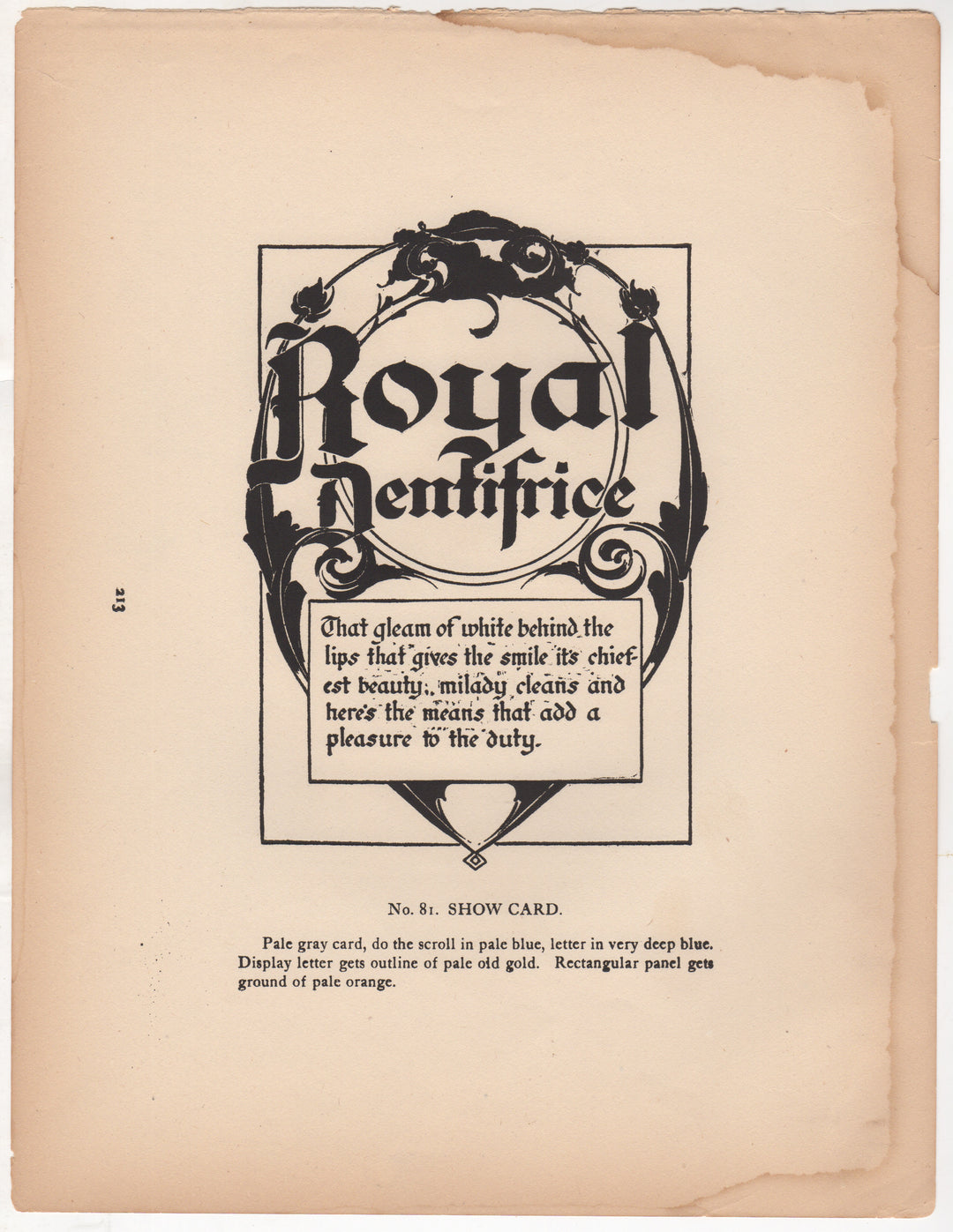 Royal Dentifrice Toothpaste Dental Care Antique Art Deco Signage Print