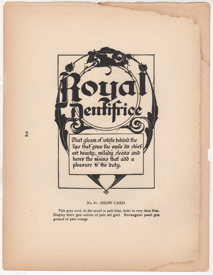 Royal Dentifrice Toothpaste Dental Care Antique Art Deco Signage Print