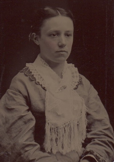 Lovely Young Woman and her Grandmother Crisp Antique Tintype Photos