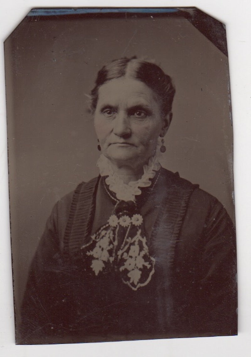 Lovely Young Woman and her Grandmother Crisp Antique Tintype Photos