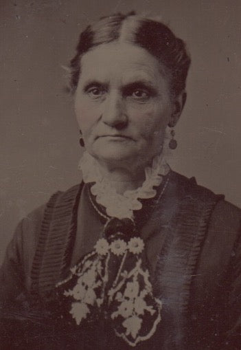 Lovely Young Woman and her Grandmother Crisp Antique Tintype Photos