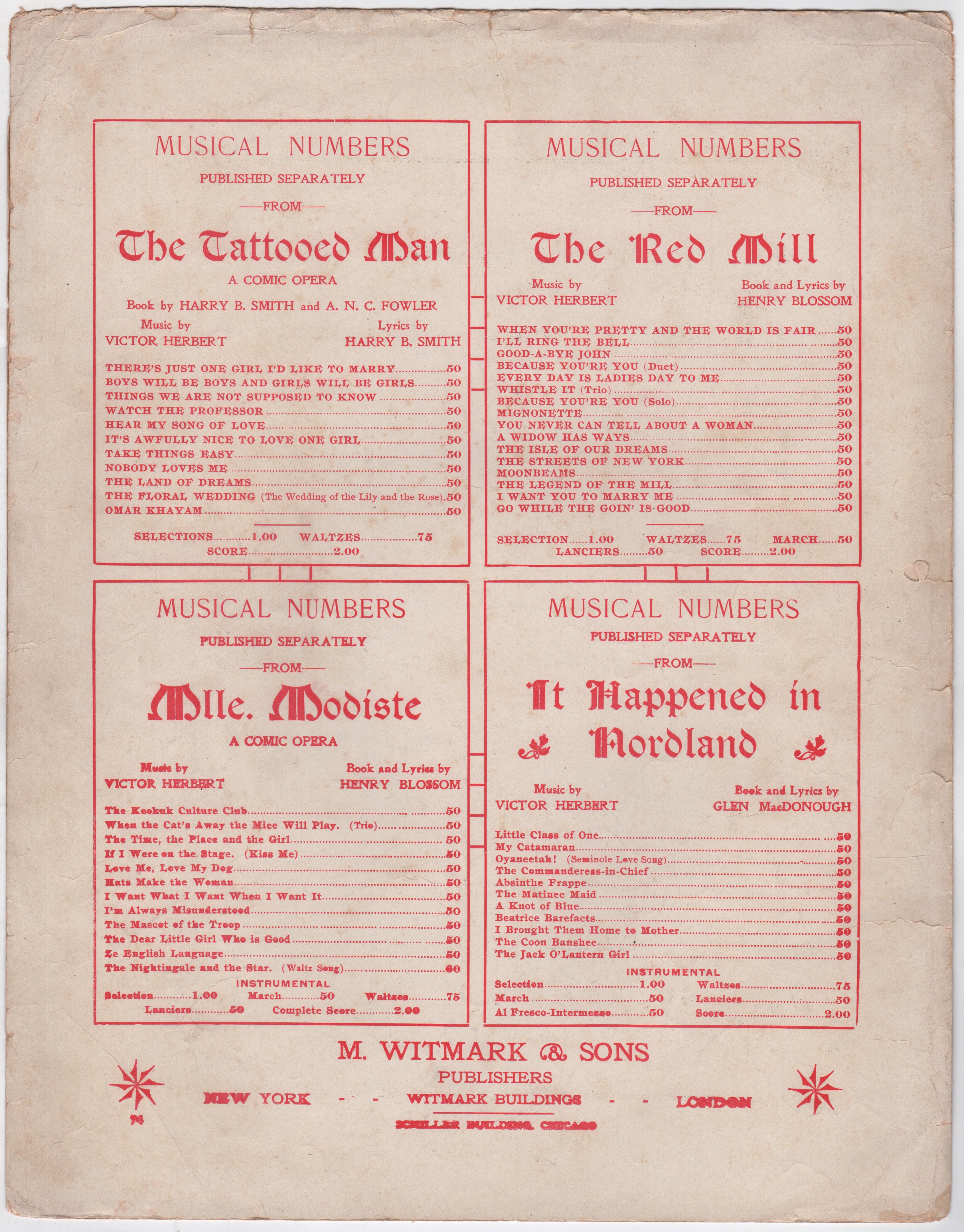 The Tattooed Man Antique Graphic Song Sheet Music by Harry Smith 1907