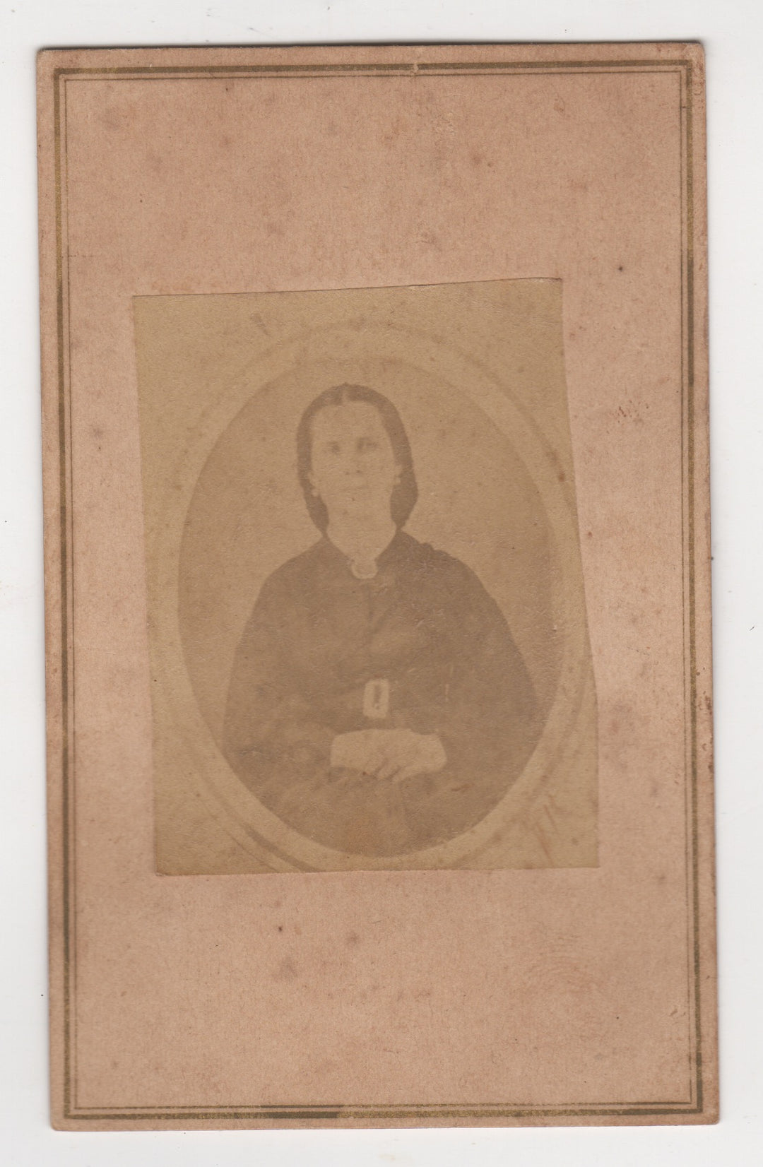 Canadian Woman Antique CDV Photo of an Earlier Daguerreotype or Ambrotype