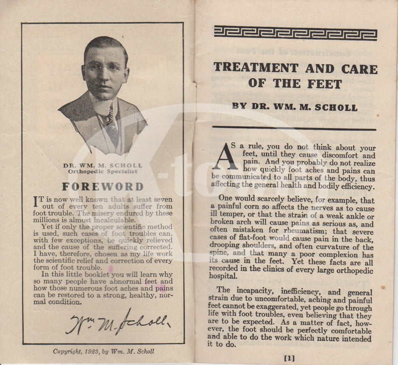 Dr. Scholls Treatment and Care of Feet Antique Graphic Advertising Booklet 1923