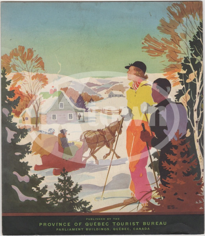 Quebec Canada Tourist Bureau Vintage Graphic Advertising Travel Booklet