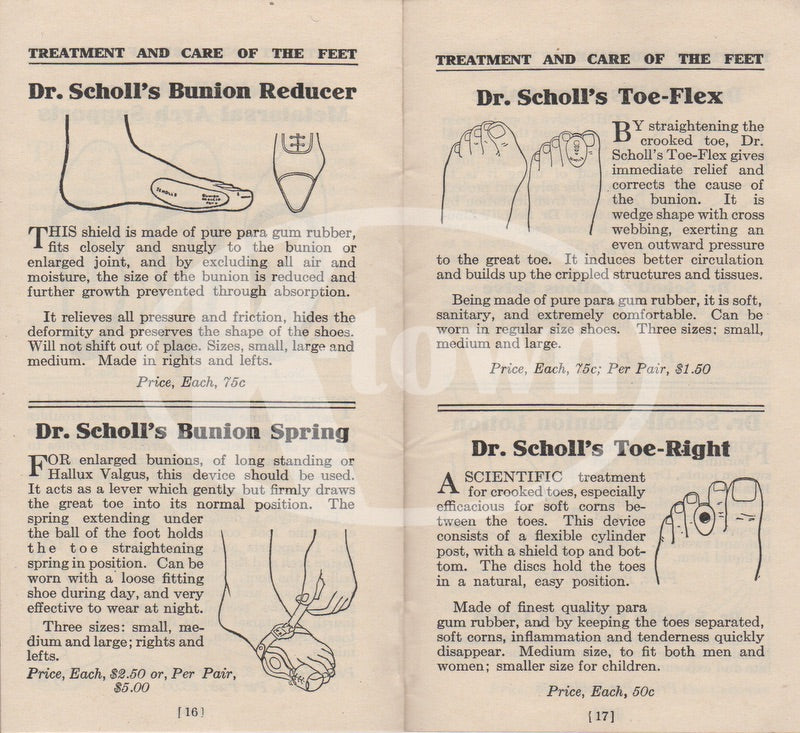 Dr. Scholls Treatment and Care of Feet Antique Graphic Advertising Booklet 1923