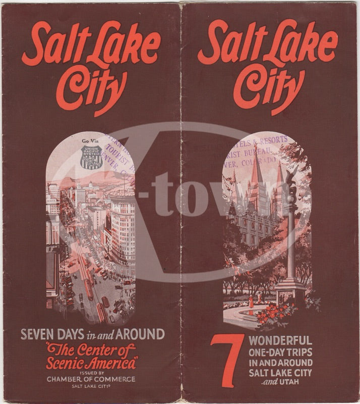 Salt Lake City Utah Union Pacific Railroad Vintage Advertising Travel Brochure