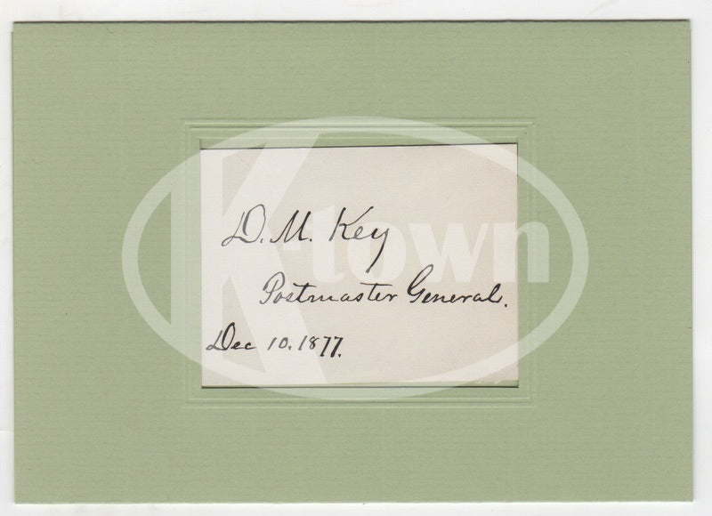 David M. Key 43rd Tenn. Confederate Infantry Congressman Autograph Signature