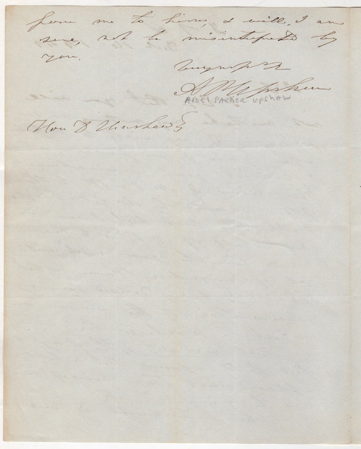 Abel Parker Upshur US Secretary State & Navy Autograph Signed Letter 1843